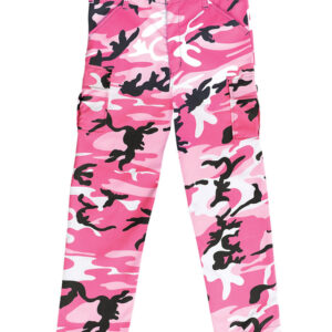 Pantalon treillis enfant camouflage rose
